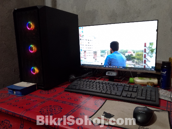 Asus i5 এর 12 Gen Pc, HP m22f  মনিটর সহ